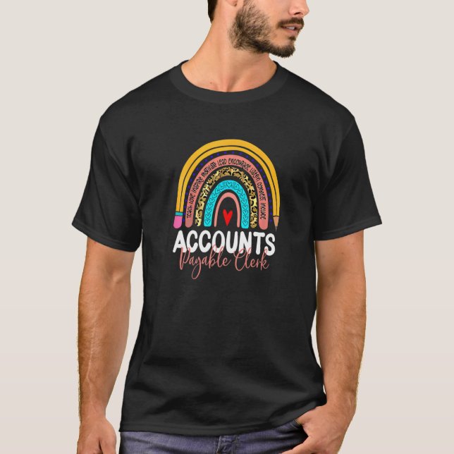 Camiseta Contabilidade do Clerk Leopard Rainbow (Frente)