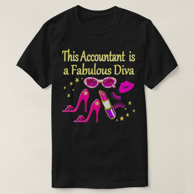 CAMISETA CONTABILISTA FABULOSA DE PINK DIVA DESIGN (Frente do Design)