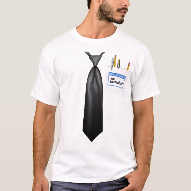 Camiseta Contabilista Vestida com Trabalho Confortável (Frente)