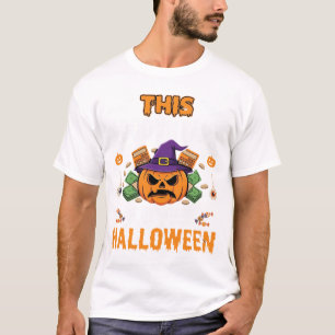 Camiseta Contador Ama Abóbora de Halloween Guarda-Livros De