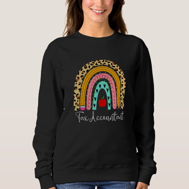Camiseta Contador de impostos Leopardo Arco-íris Contabilid (Frente)