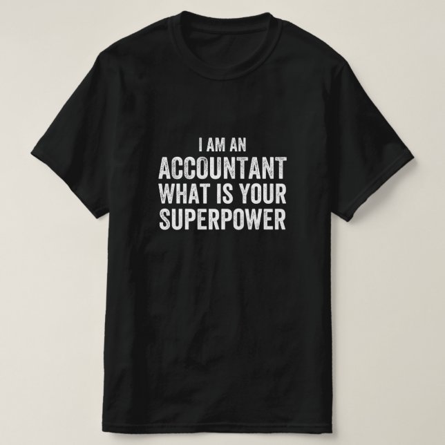 Camiseta contador O que é a sua superpotência (Frente do Design)