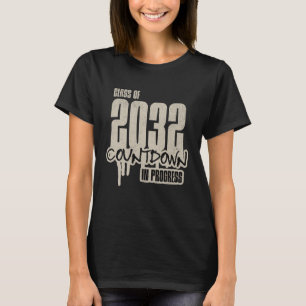 Camiseta Contagem Regressiva para a Turma de 2032 Formando 