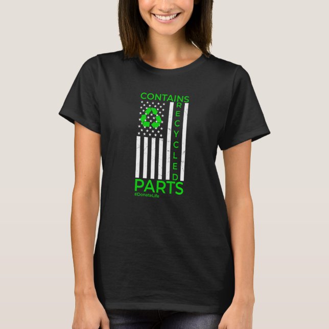 Camiseta Contains Recycled Parts Organ Transplant Kidney Li (Frente)