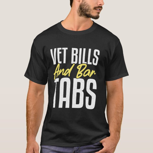 Camiseta Contas Veterinárias e Contas de Bar (Frente)