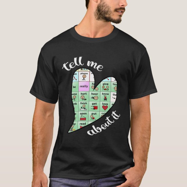 Camiseta conte-me sobre isso patologia da fala professor aa (Frente)