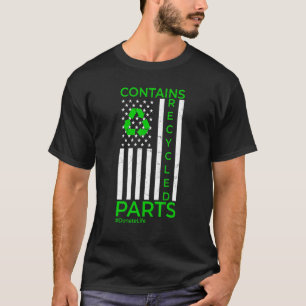 Camiseta Contém Reciclado Partes de Transplante de Órgãos R