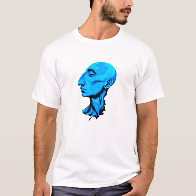 Camiseta Contemplação Eoral no rosto azul (Frente)