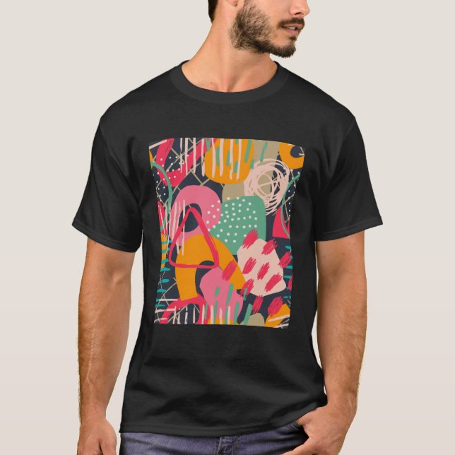 Camiseta Contemporary English Pattern Colorful English artw (Frente)