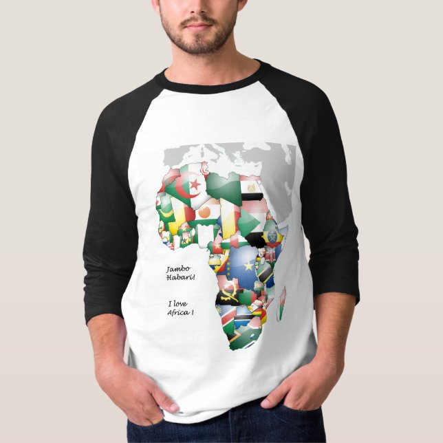Camiseta Continente Africano Linda Mama África Colorida (Frente)