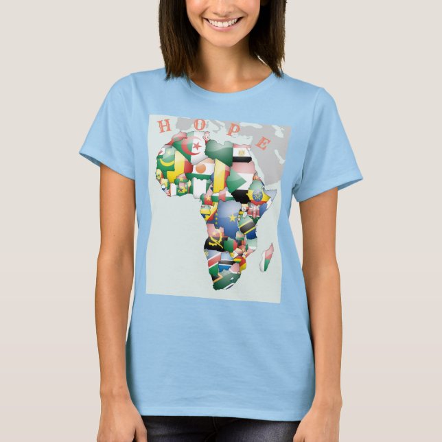 Camiseta Continente Africano Linda Mama África Colorida (Frente)
