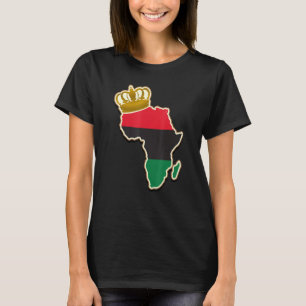Camiseta Continente Africano Rei Coroa Real Verde Negro