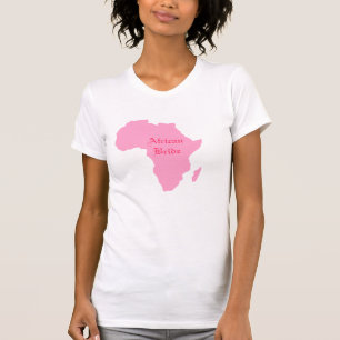 Camiseta Continente rosa suave africano "noiva africana"