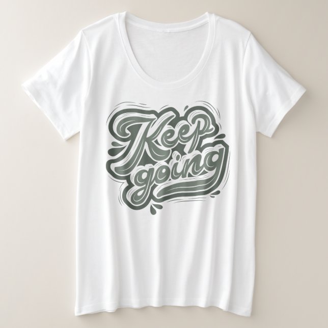 Camiseta Continua a ser verde com a tendência moderna branc (Frente do Design)