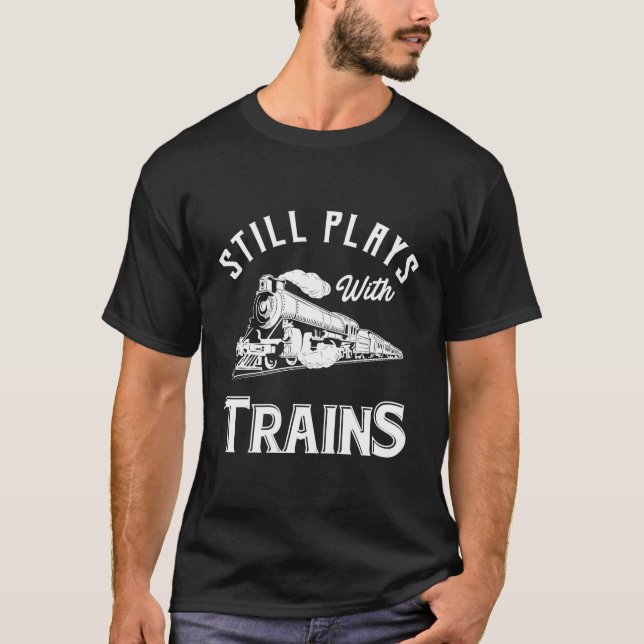 Camiseta Continua A Trabalhar Com Comboios Locomotivas Mode (Frente)