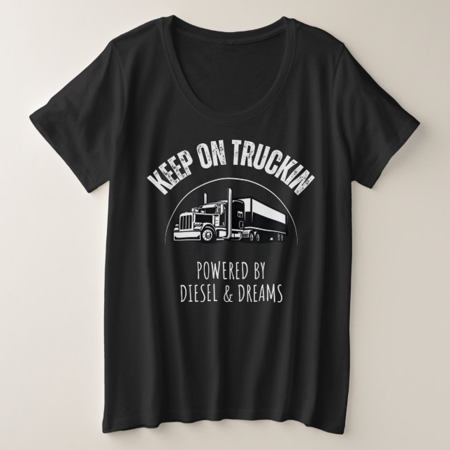 Camiseta Continue a caminhar movido a diesel e sonhos (Frente do Design)