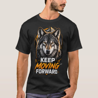 Camiseta Continue Avançando Lobo Montanha Design 