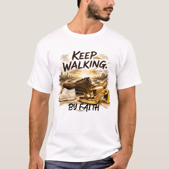 CAMISETA CONTINUE CAMINHANDO – PELA FÉ (Frente)