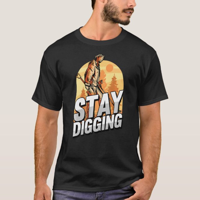 Camiseta Continue cavando Douradas Gemstones Silver Minerai (Frente)