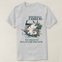 "Continue Lançando Sua Linha" Arte de Pesca Vintag