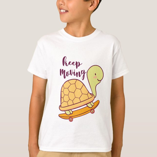 Camiseta Continue Movendo Crianças Engraçadas (Frente)