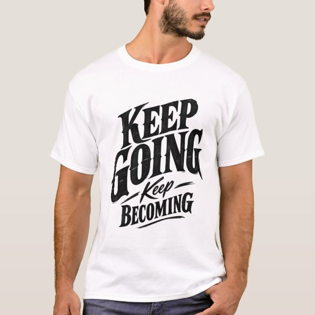 Camiseta Continue Seguindo Continuando Tipografia Motivacio (Frente)