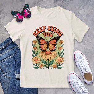 Camiseta Continue Sendo Você Monarch Butterfly Retro Shirt