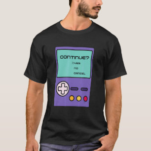 Camiseta Continue Sim Não Para Jogadores De Vídeo De Portát