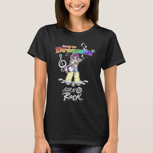 Camiseta Continue Sonhando Guitarrista de Anime Y2K  (Frente)