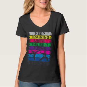 Camiseta Continue Treinando Até a Faixa Ficar Preta Karate 