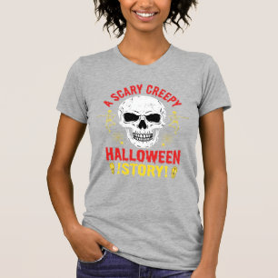 Camiseta Conto de Halloween Assustadoramente Sinistro Crâni