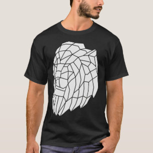 Camiseta Contorno da cabeça do leão geométrico