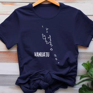 Camiseta Contorno da Forma da Ilha do Mapa do País Vanuatu