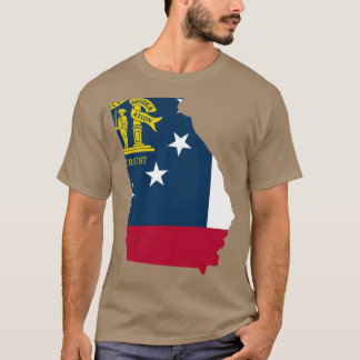 Camiseta Contorno da Geórgia com bandeira