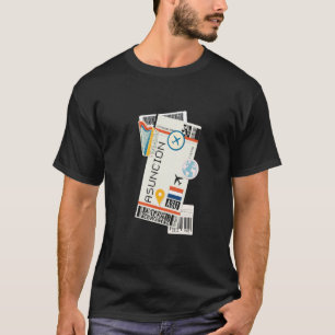 Camiseta Contorno da Silhouette da Cidade do Paraguai em As