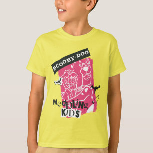 Camiseta Contorno de Crianças com Medalhas Shaggy e Scooby