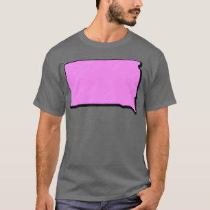 Camiseta Contorno de Dakota do Sul Rosa