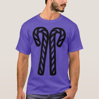 Camiseta Contorno de Duas Canas de Natal