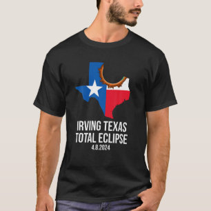 Camiseta Contorno de Estado de Irving Texas Total Eclipse 2