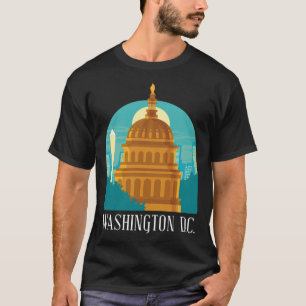 Camiseta Contorno de Silhouette Skyline da Colúmbia Washing