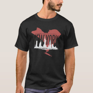 Camiseta Contorno de Silhouette Skyline do Nova Iorque de N