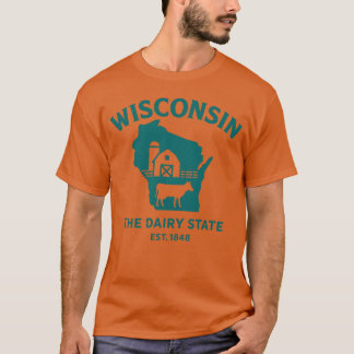 Camiseta Contorno do celeiro do estado leiteiro de Wisconsi