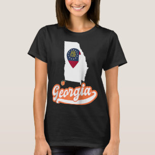 Camiseta Contorno do Estado da Geórgia com bandeira Love GA