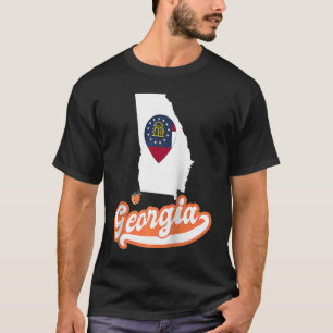 Camiseta Contorno do Estado da Geórgia com bandeira Love GA