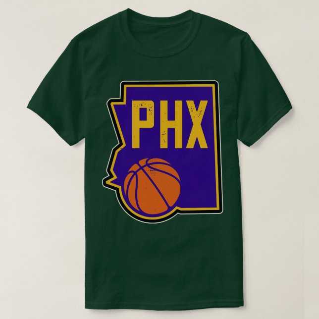 Camiseta Contorno do Estado de Basquete Phoenix (Frente do Design)