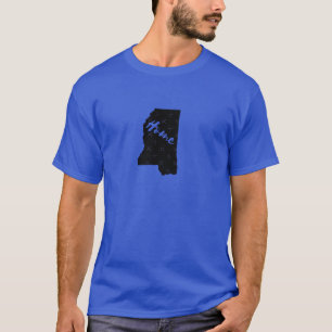 Camiseta Contorno do Estado de Casa do Mississippi Superdim