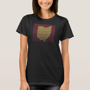 Camiseta Contorno do Estado de Gradiente Retroativo de Clev