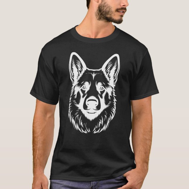 Camiseta Contorno do german shepherd (Frente)