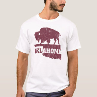 Camiseta Contorno do Mapa do Estado de Oklahoma Buffalo Cou