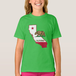 Camiseta Contorno e Bandeira da Califórnia